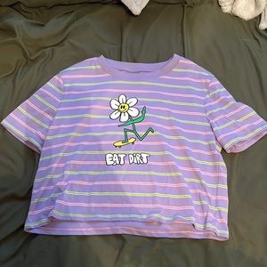 cropped striped tshirt